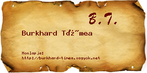 Burkhard Tímea névjegykártya